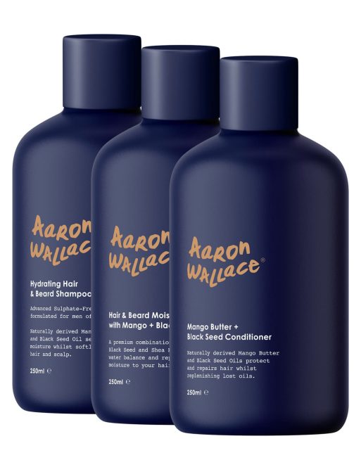 Aaron Wallace – 3-step Haircare System – Zestaw kosmetyków do pielęgnacji włosów, 750 ml – w zestawie 5% taniej!