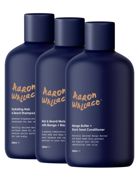 Aaron Wallace – 3-stufiges Haarpflege-System, 750 ml – 5% Ersparnis - view 1