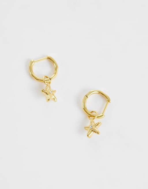 Abbbott Lyon molten stafish huggie hoop earrings in 18k gold plated, 4 of 4