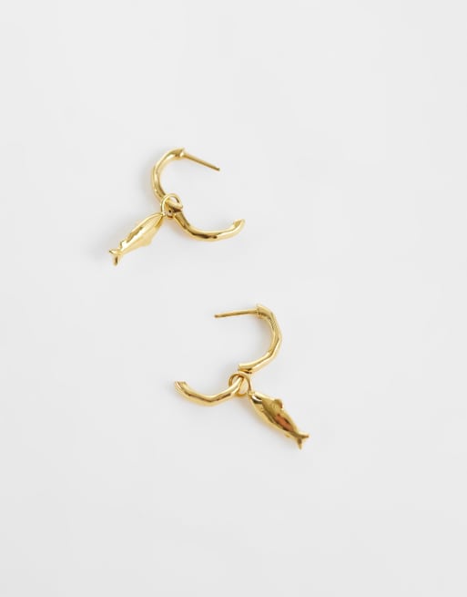 Abbbott Lyon sardine huggie hoop earrings in 18k gold plated, 3 of 4