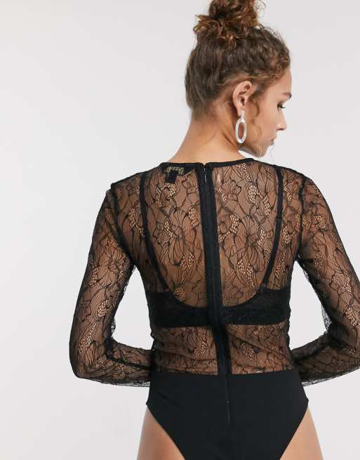 Abby Lace Black Body Suit