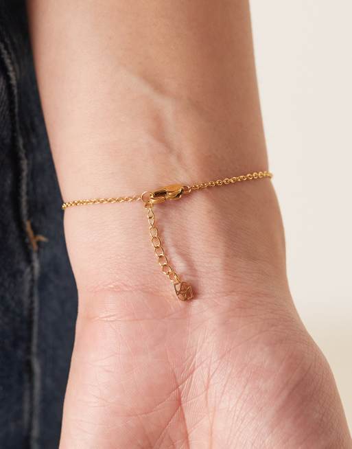 Abbott Lyon – 18K guldpläterat armband med smält design och pärla i rostfritt stål, 2 av 3