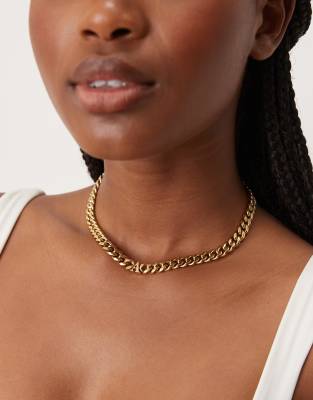 Abbott Lyon Abbott Lyon A initial chunky choker necklace in 18k gold plated waterproof stainless steel