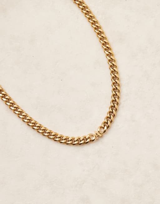 Abbott Lyon A initial chunky choker necklace in 18k gold plated waterproof stainless steel, 2 of 3