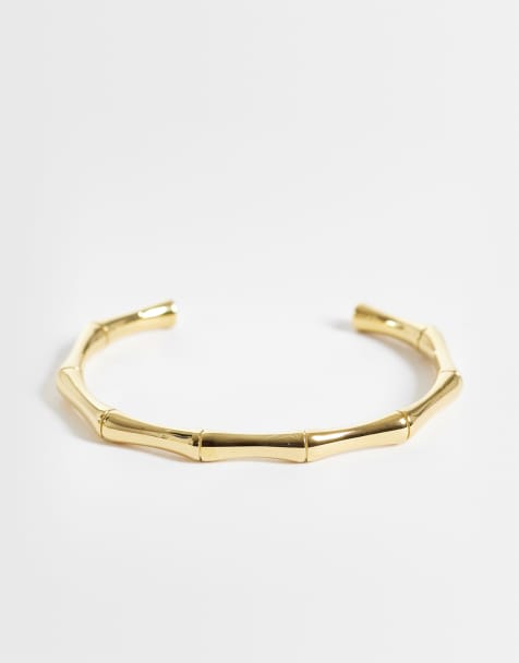 Abbott Lyon bamboo bangle in 18kt gold plated - view 1