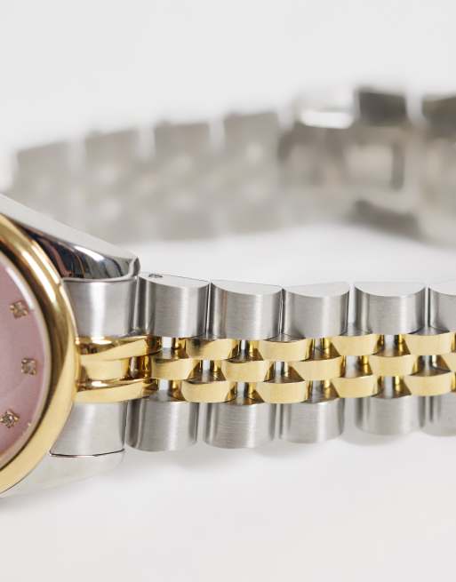Abbott Lyon Belgravia 30 mm ur med pink glat lynette i mixed metal, 2 af 4