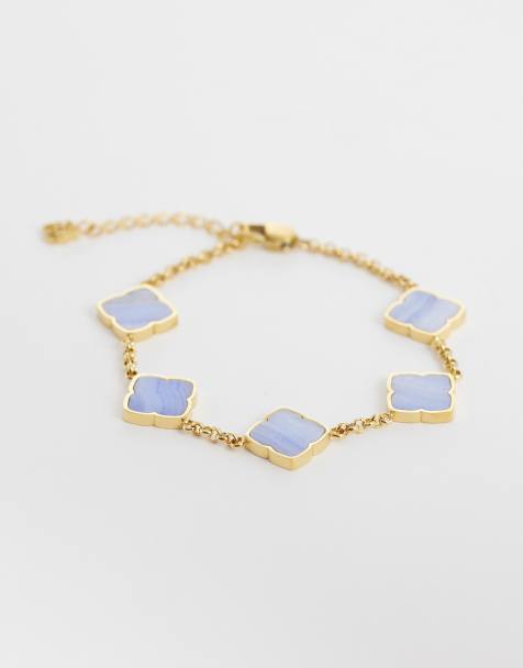Abbott Lyon blue clover bracelet in 18k gold plated - view 1