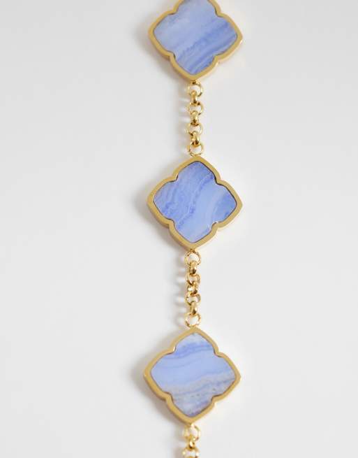 Abbott Lyon blue clover bracelet in 18k gold plated, 2 of 3