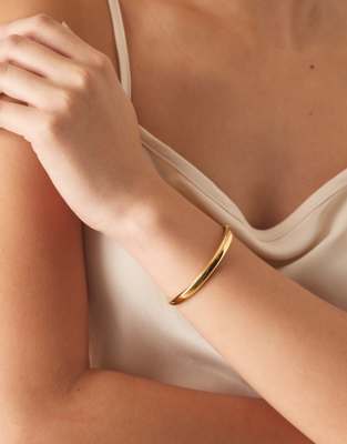 Abbott Lyon - Bracelet bombé en acier inoxydable plaqué or 18ct-Doré