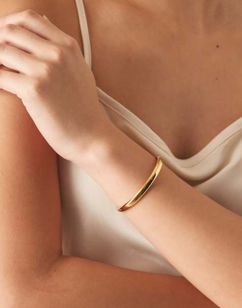 Abbott Lyon - Bracelet bombé en acier inoxydable plaqué or 18ct - view 1