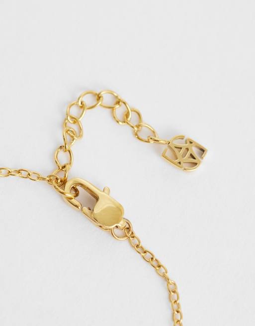 Abbott Lyon - Bracelet en acier inoxydable plaqué or 18 carats avec perles effet fondu, 2 de 3