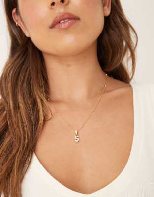 Abbott Lyon Abbott Lyon bubble S initial necklace in 18k gold plated waterproof stainless steel