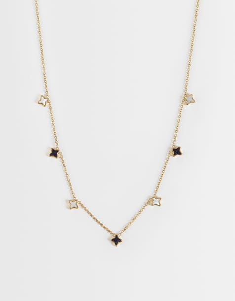 Abbott Lyon celestials skies blue sandstone necklace in 14k gold plated - view 1