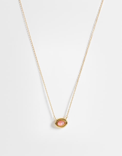 Abbott Lyon cherry quartz stone necklace in 18kt gold plated - view 1