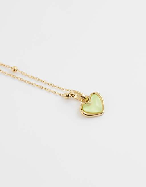 Abbott Lyon - Collana con ciondolo a cuore in quarzo giallo placcata oro 18 carati, 4 di 4