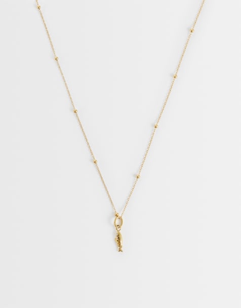 Abbott Lyon collana con pendente a sardina placcata in oro 18k - view 1
