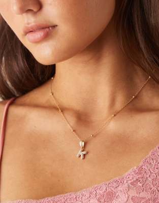 Abbott Lyon - Collana in acciaio inossidabile resistente all'acqua placcato oro 18 k con iniziale “K" - view 1