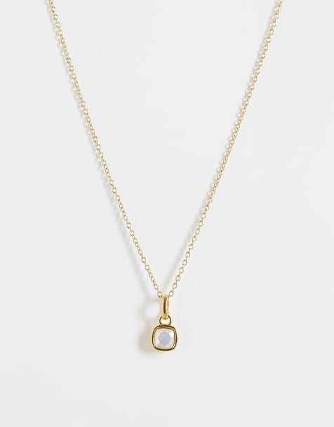 Abbott Lyon - Collana placcata oro 18 ct con ciondolo bombato in quarzo bianco - view 1