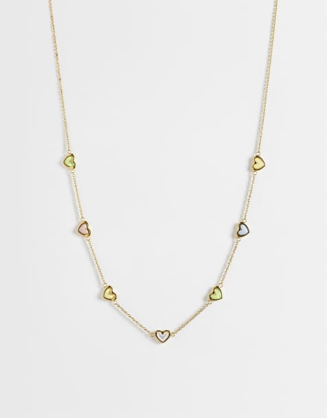 Abbott Lyon - Collier à petits cœurs multicolores en plaqué or 18 carats - view 1