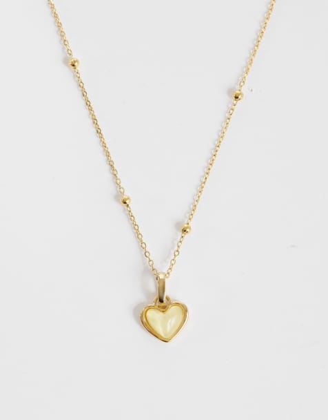 Abbott Lyon - Collier avec pendentif cœur en quartz jaune en plaqué or 18 carats - view 1