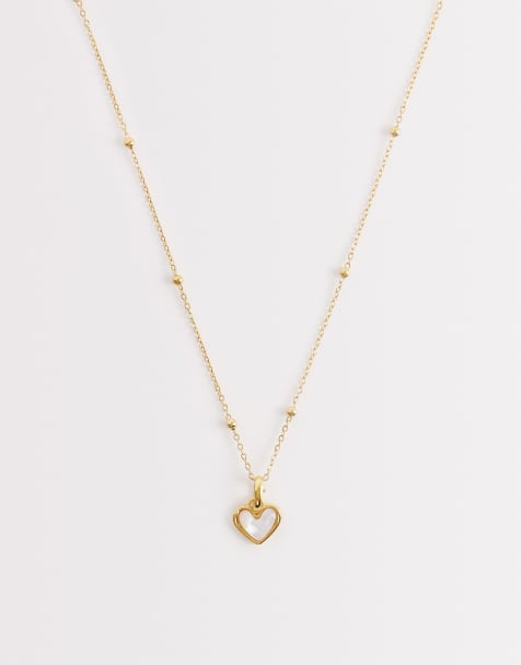 Abbott Lyon - Collier en acier inoxydable plaqué or 18 carats à pendentif cœur en œil de tigre - view 1