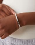 [Abbott Lyon] Abbott Lyon crystal heart bangle bracelet in silver plated waterproof stainless steel No Size SILVER