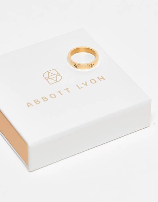 Abbott Lyon crystal heart ring in 18K gold plated waterproof stainless steel, 3 of 4