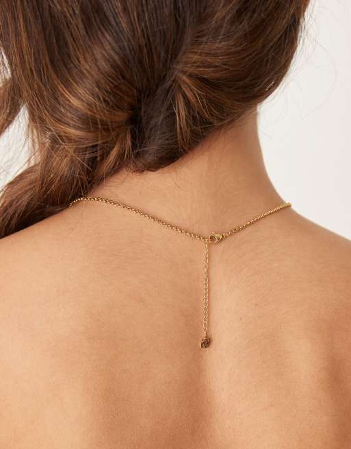Abbott Lyon faux pearl clover necklace in 18k gold plated