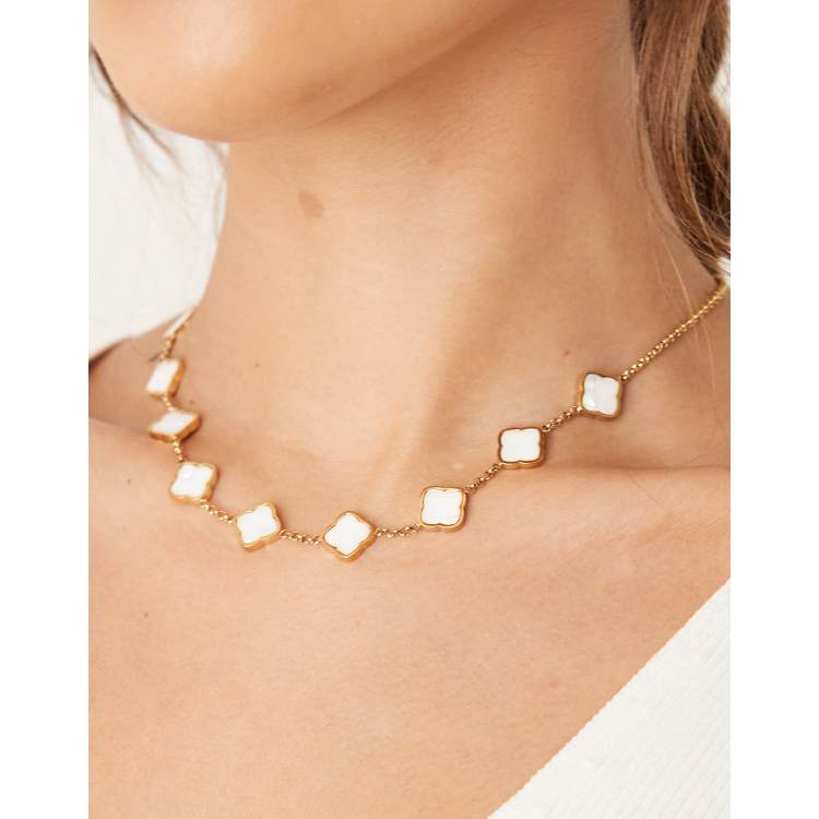 送料関税込【Abbott Lyon】Pearl Stone Diamond Link Necklace♪ 送料関税込【Abbott Lyon】Pearl Stone Diamond Link Necklace