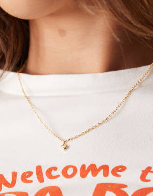 Abbott Lyon Abbott Lyon heart pendant necklace 18k gold plated waterproof stainless steel-Silver