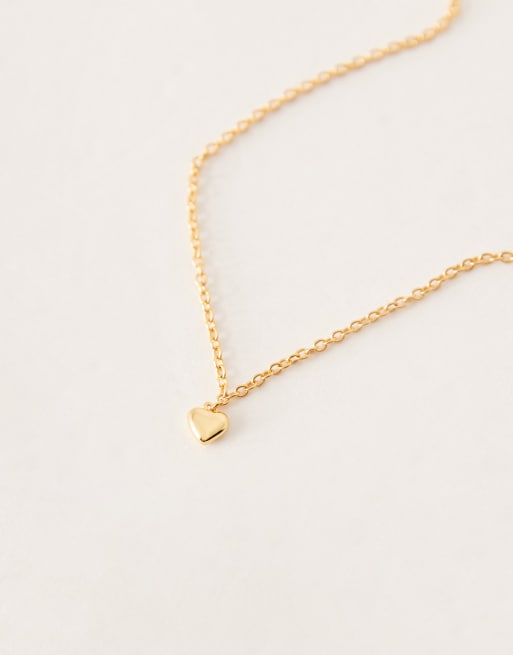 Abbott Lyon heart pendant necklace 18k gold plated waterproof stainless steel, 2 of 3