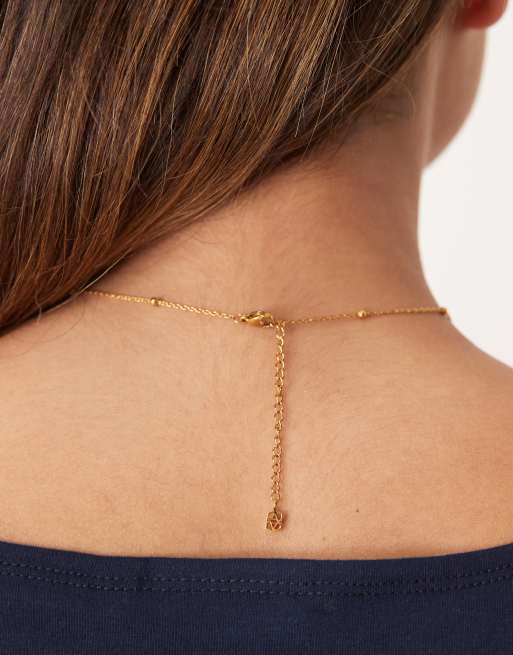 Abbott Lyon J initial necklace in 18K gold plated waterproof stainless steel, 2 of 4