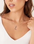 [Abbott Lyon] Abbott Lyon L initial necklace in silver plated waterproof stainless steel No Size SILVER