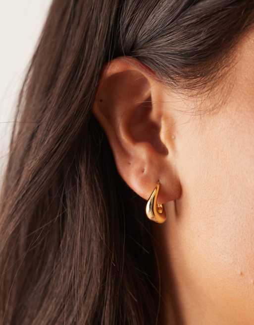Abbott Lyon mini molten hoop earrings in 18k gold plated