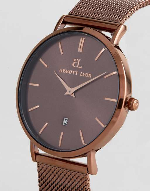 Abbott Lyon Mocha Montre en maille ASOS