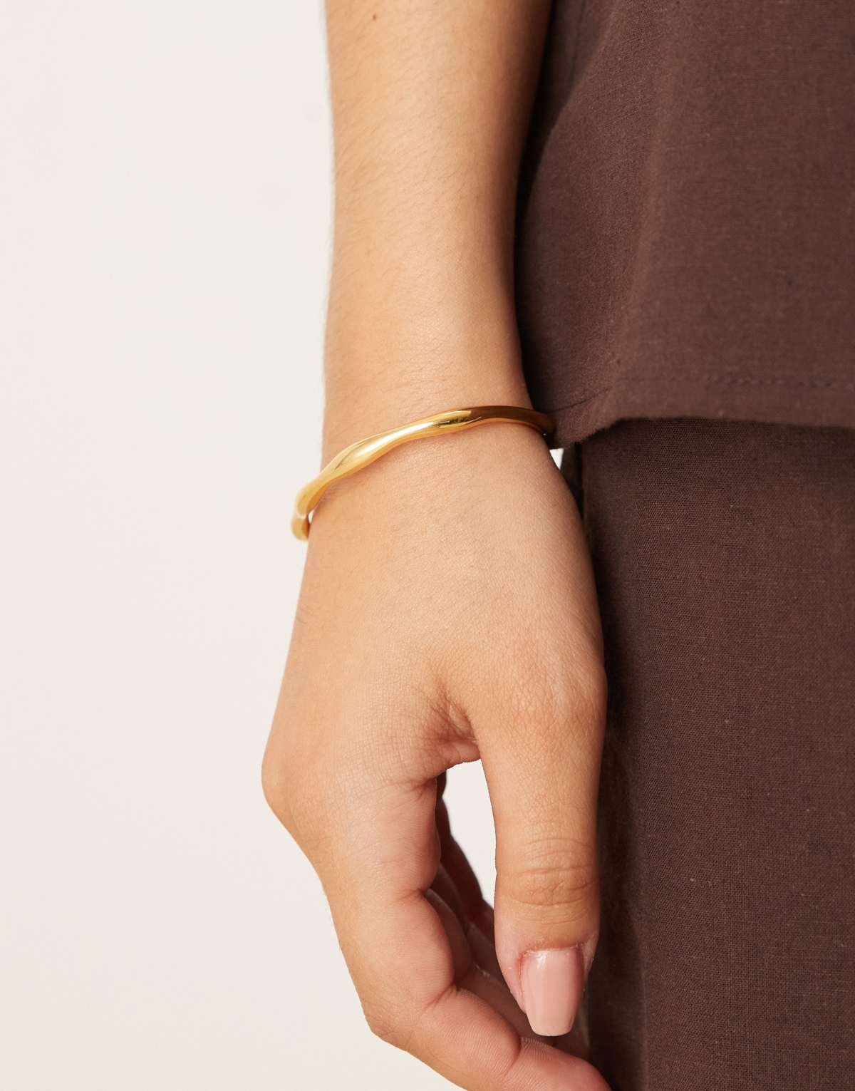 Abbott Lyon molten bangle bracelet in 18k gold plated waterproof stainless steel