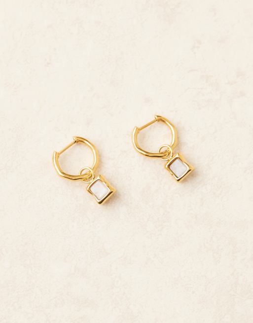Abbott Lyon molten moonstone huggie hoop earrings in 18k