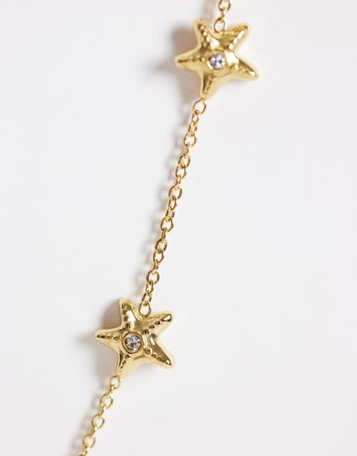 Abbott Lyon multi starfish necklace in 18k gold plated, 4 of 4