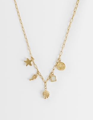 Abbott Lyon Ocean Charm Necklace 18k Gold Plated