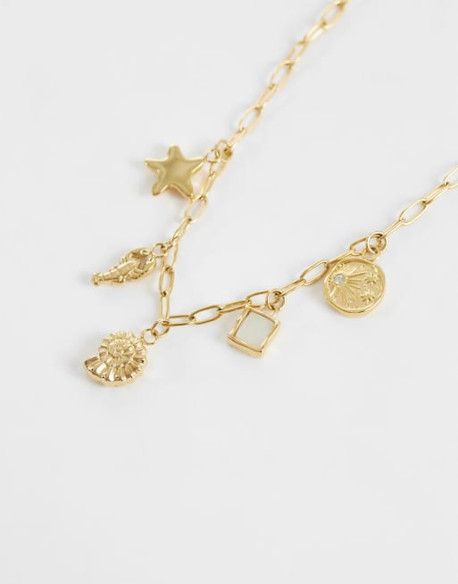 Abbott Lyon ocean charm necklace 18k gold plated, 3 of 4