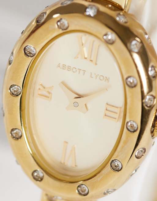 Abbott Lyon - Ovalen horloge met stippen in goud, 2 van 4