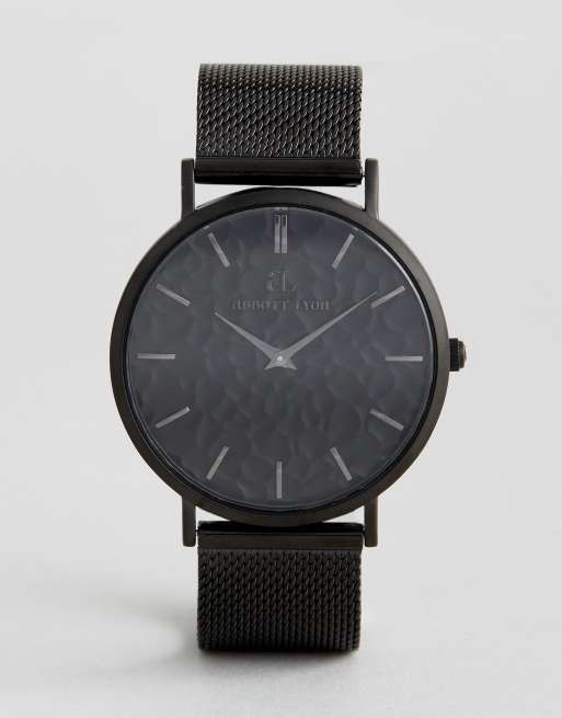 Abbott Lyon Pebble Mesh Watch In Black Exclusive To ASOS