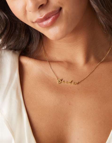 Abbott Lyon – Powlekany 18-karatowym złotem naszyjnik z wodoodpornej stali nierdzewnej z zawieszką Bride - view 1