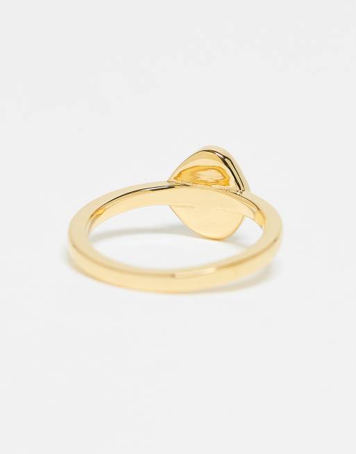 Abbott Lyon – Ring aus wasserfestem Edelstahl mit 18-Karat-Vergoldung und blauem Amazonit-Steindetail, 2 von 3
