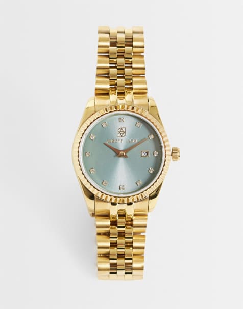 Abbott Lyon sage green belgravia 30mm watch in 14ct gold plated - view 1