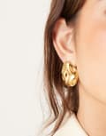 [Abbott Lyon] Abbott Lyon statement molten button stud earrings in 18k gold plated waterproof stainless steel No Size GOLD