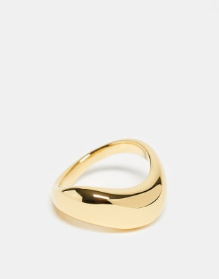 Abbott Lyon Abbott Lyon statement molten ring in 18k gold plated waterproof stainless steel