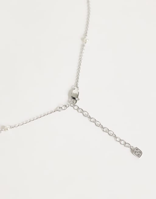 Abbott Lyon stationed faux pearl necklace in silver, 3 of 3