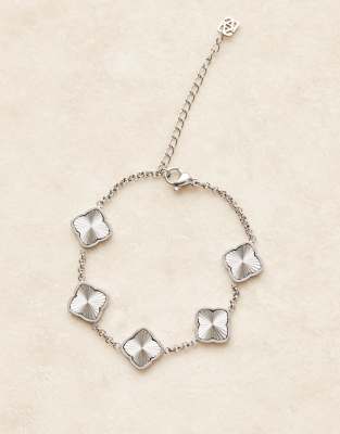 Abbott Lyon Abbott Lyon textured clover bracelet in stainless steel - Silver