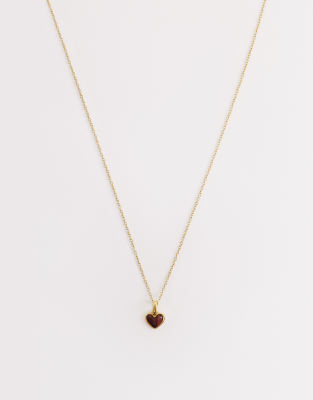 Abbott Lyon Abbott Lyon tigers eye heart pendant necklace in 18k plated stainless steel in gold